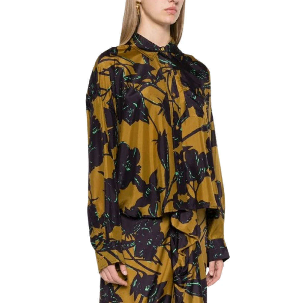 Essentiel Antwerp Bloemenprint Satijnen Overhemd Multicolor Dames