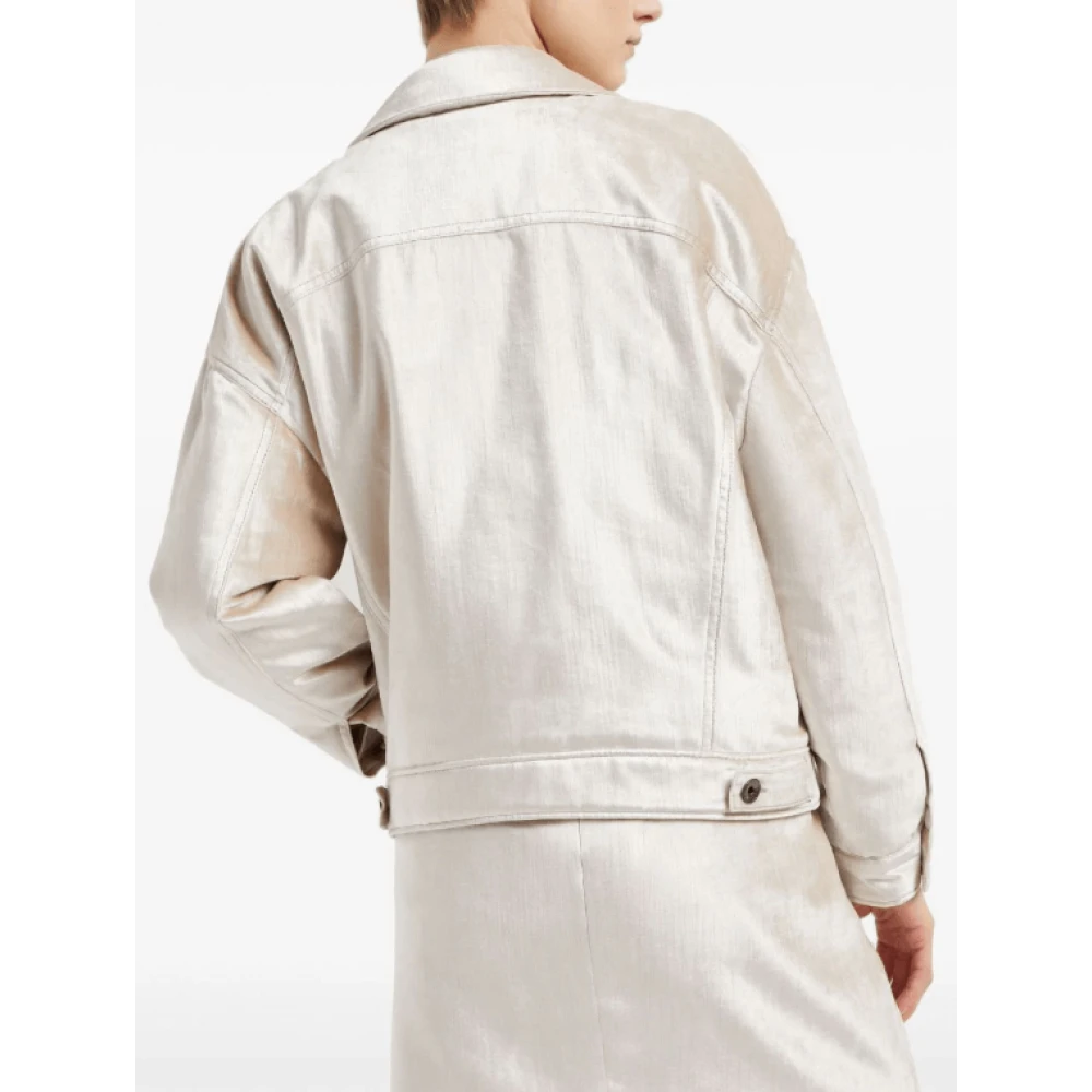 BRUNELLO CUCINELLI Geparelde Afwerking Gewatteerde Jas Beige Dames