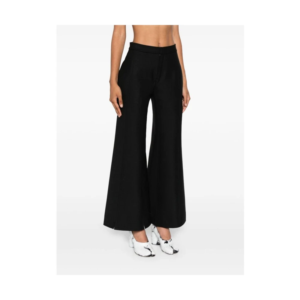 Niccolò Pasqualetti Zwarte Hoge Taille Flare Broek Black Dames