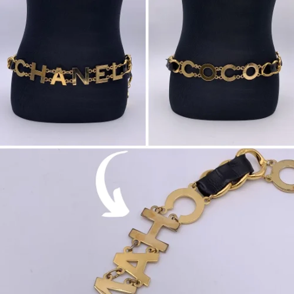 Chanel Vintage Pre-owned Leather belts Yellow Dames
