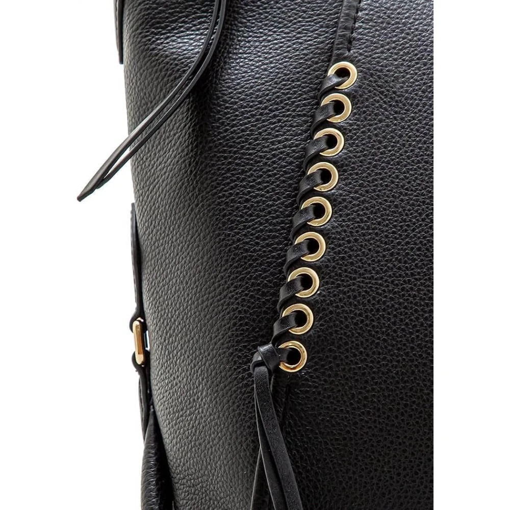 Michael Kors Zwarte Leren Shopper Tas SIA Black Dames