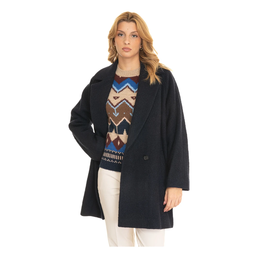 Boss Losse jas Blue Dames