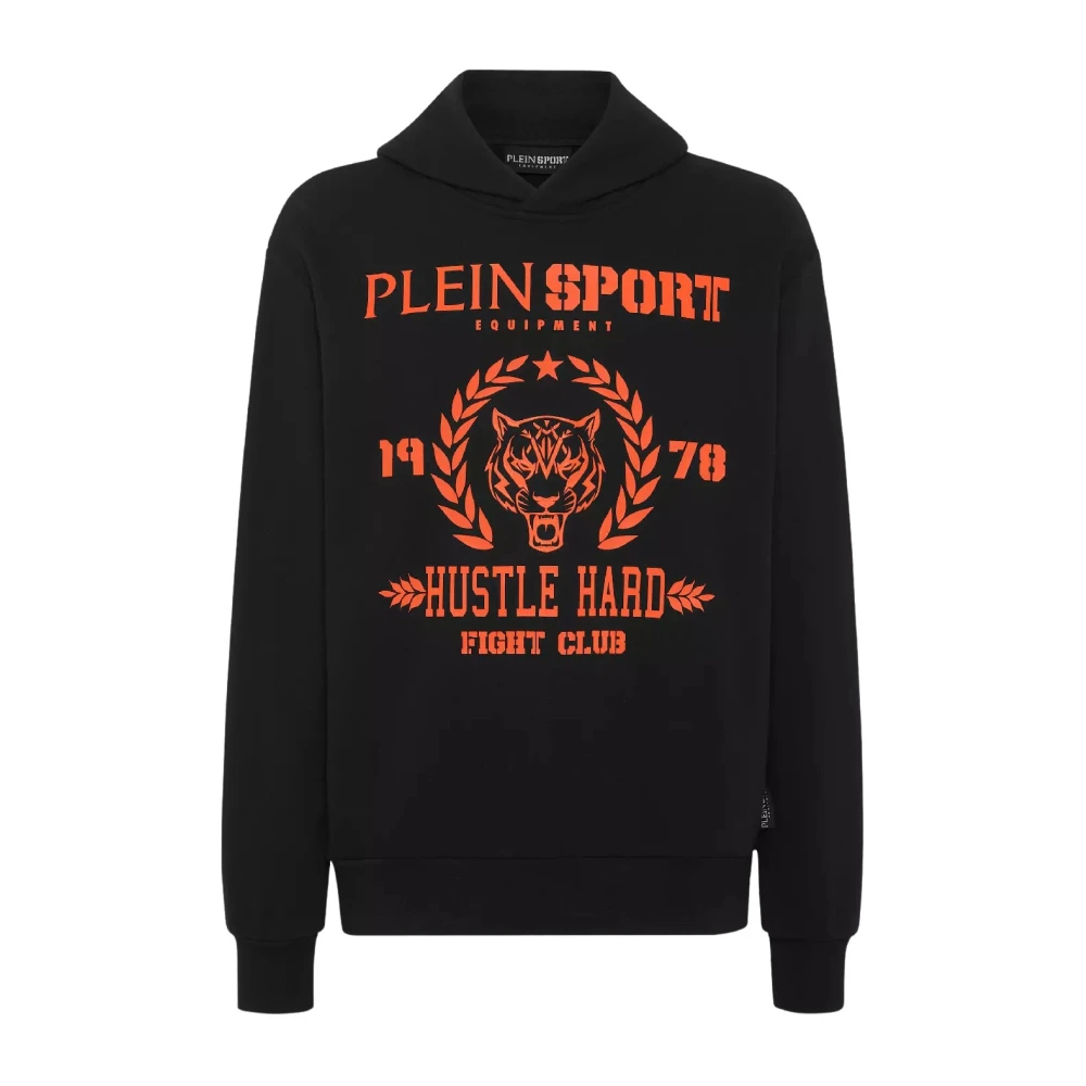 Plein Sport Zwarte hoodie met grafische print Black Heren