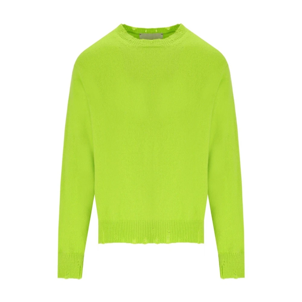 Amaránto Groene Crewneck Jumper met Ribbel Patroon Green Heren