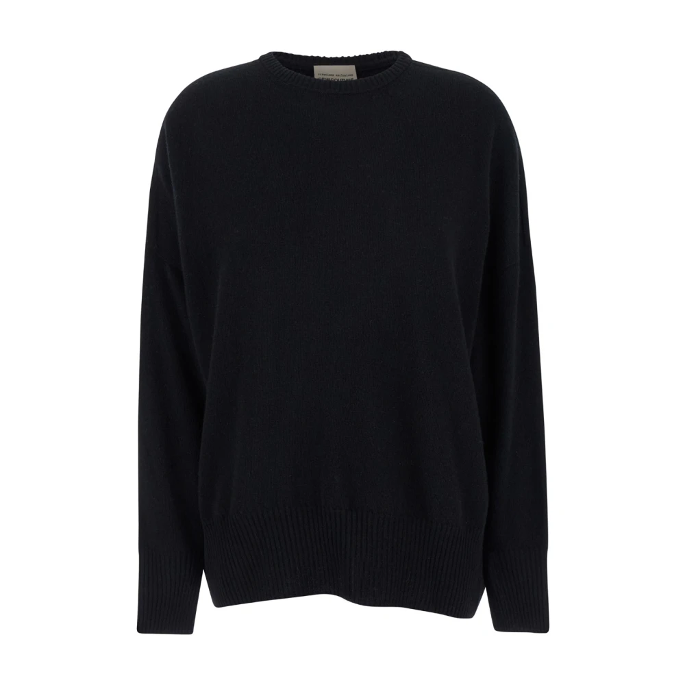 Semicouture Zwarte Crewneck Wol Kasjmier Trui Black Dames