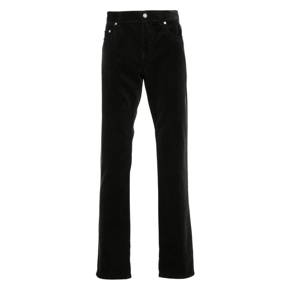 Saint Laurent Slim Corduroy Broek Diep Zwart Black Heren