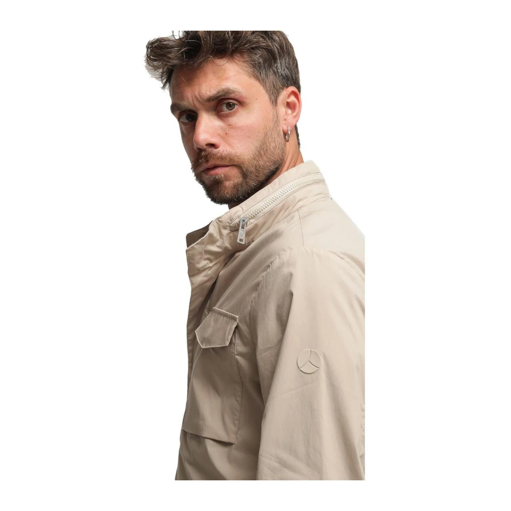 People of Shibuya Camouflage Hood Katoenen Jas met Zakken Beige Heren