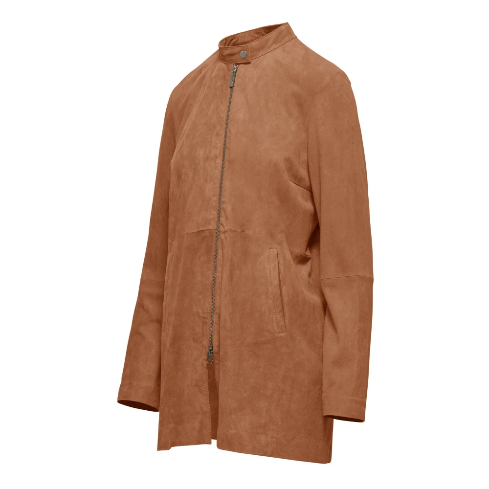BomBoogie Zachte Suede Damesjas met Kraag Brown Dames