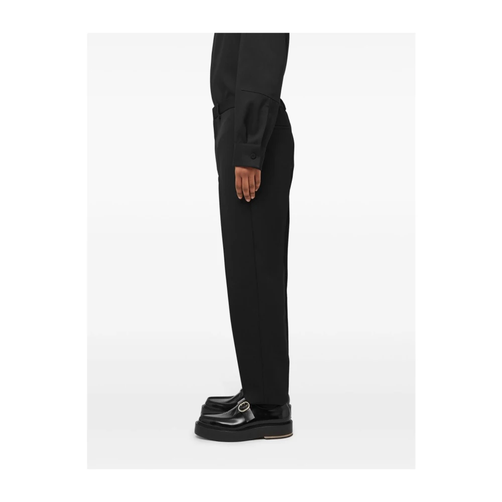 Jil Sander Zwarte Wol Cropped Broek Black Heren