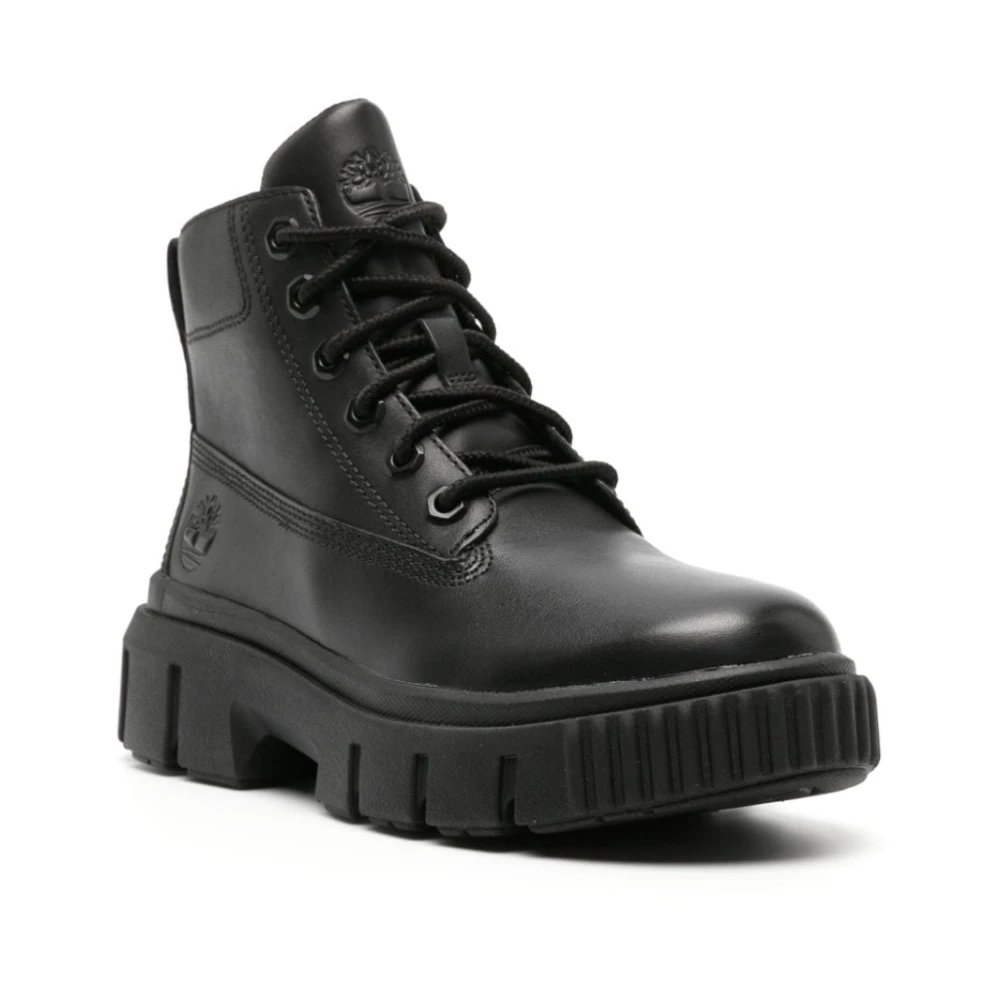 Timberland Zwarte Leren Logo Laarzen Black Dames