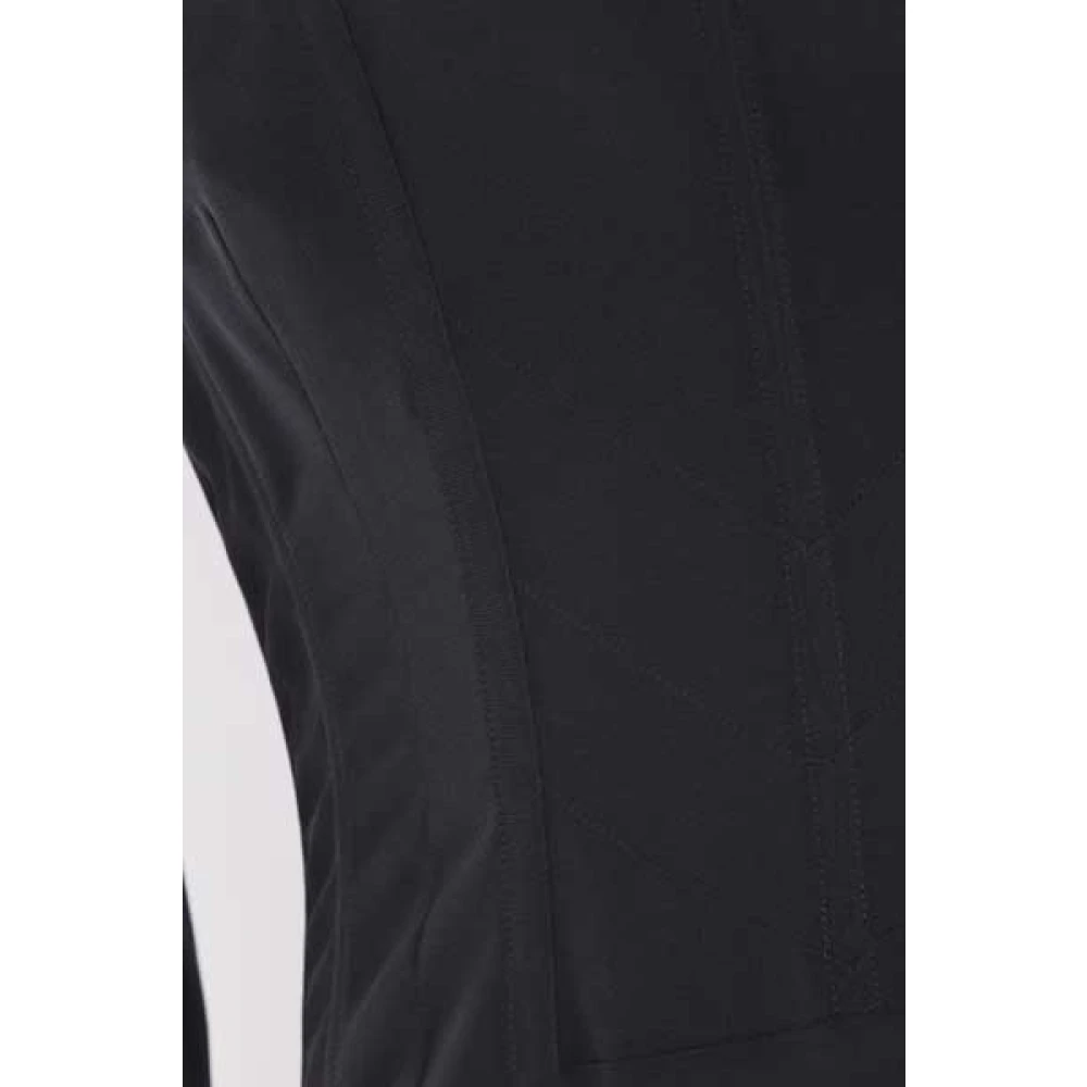 Dolce & Gabbana Grijze Zijden Stretch Jurk met Uitlopende Zoom en Ruches Black Dames