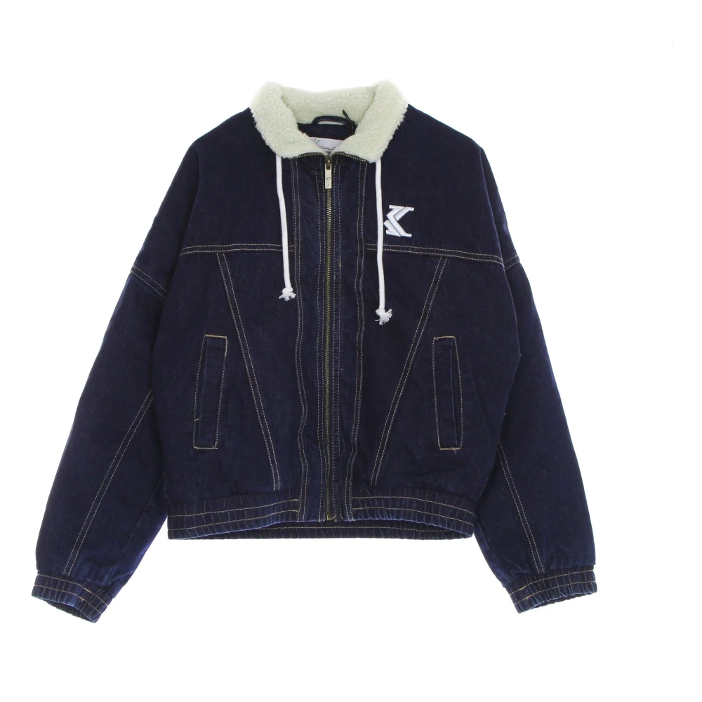 Karl Kani Donkerblauwe Denimjack met Sherpa Voering Blue Heren