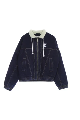Mörkblå Denimjacka med Sherpa Foder