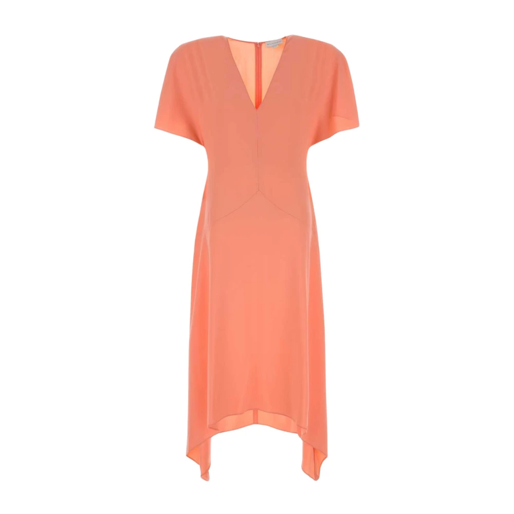 Stella Mccartney Women's Pink Envers Satin V-Neck Dress - Midi Dresses - Xs - Dresses