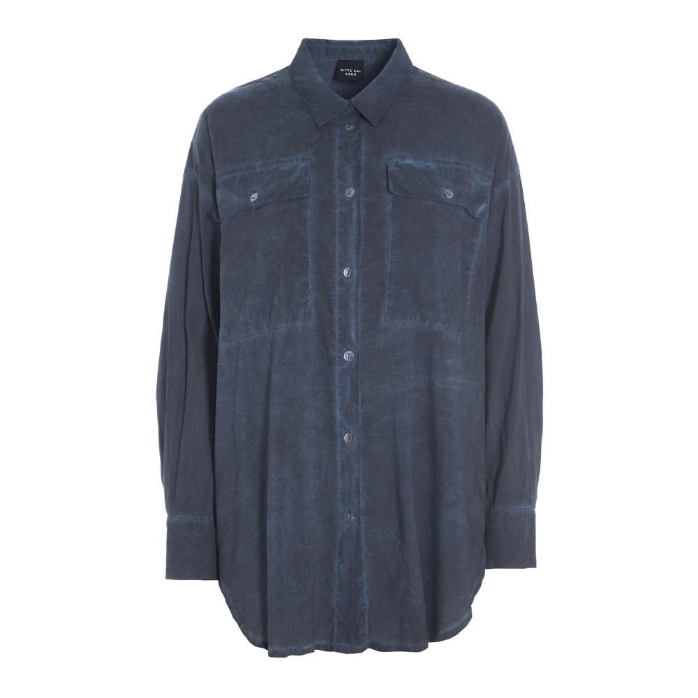 Bitte Kai Rand Vervaagde Midnight Dirty Dye Overhemd Blue Dames