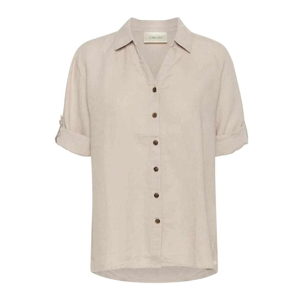 Cream Stijlvolle Crbellis Shirt Blouse in Crispy Sand Beige Dames