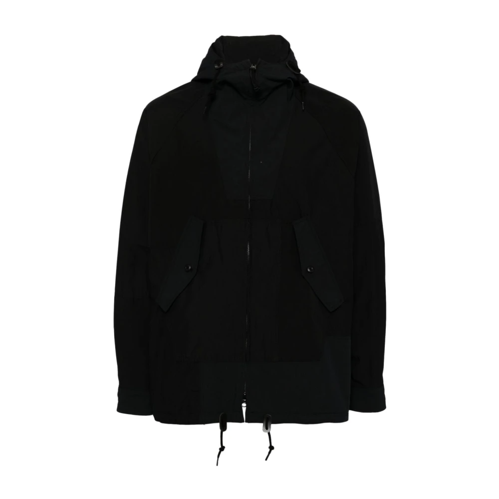 Comme des Garçons Zwarte Patchwork Jas met Verstelbare Banden Black Heren