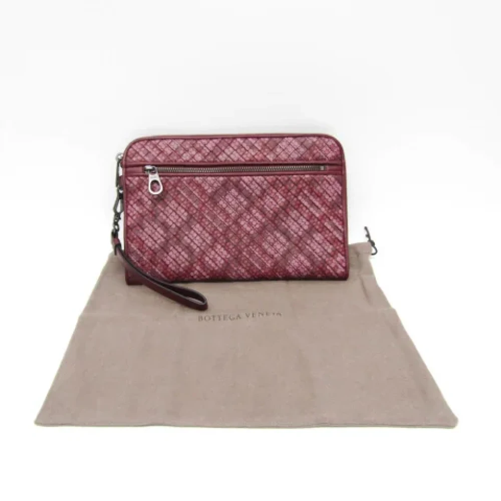 Bottega Veneta Vintage Pre-owned Leather clutches Red Dames