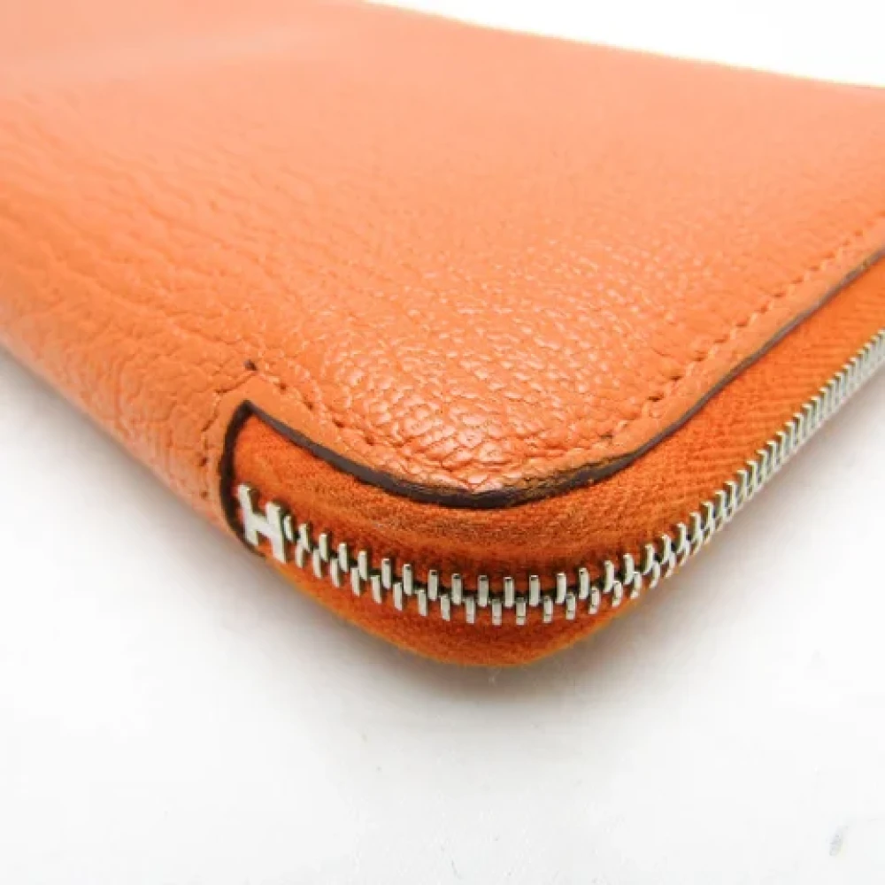 Hermès Vintage Pre-owned Leather wallets Orange Dames