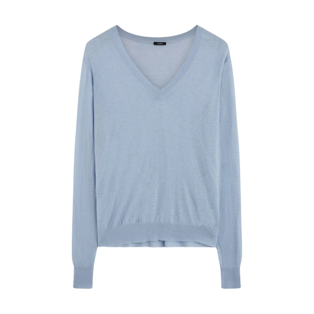 Joseph V-hals Cashair Trui Vervaagde Hemel Blue Dames