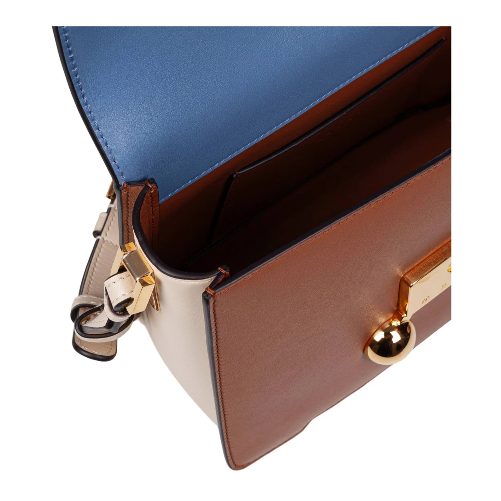 Marni Trunkaroo Leren Schoudertas Lichtblauw Multicolor Dames