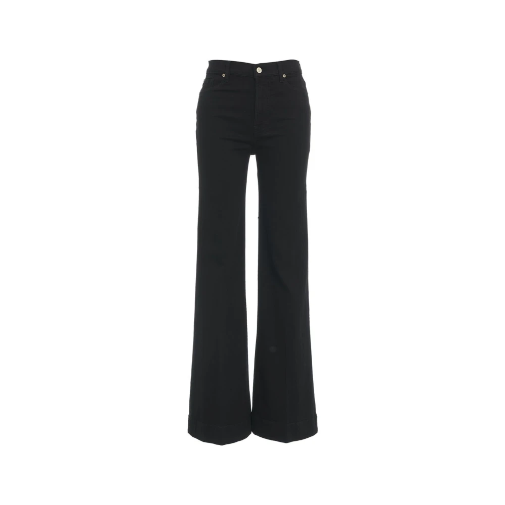 7 For All Mankind Zwarte Jeans Aw24 Model Zachte Was Black Dames