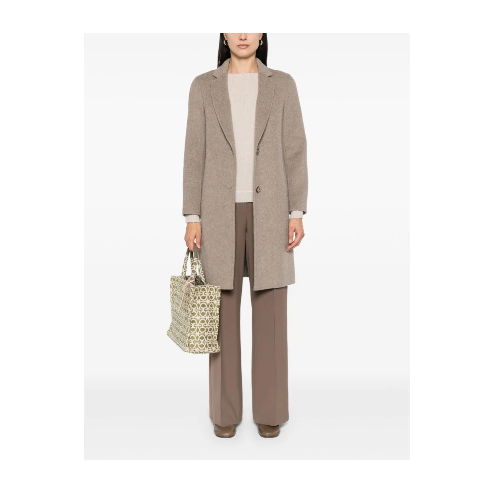 Seventy Taupe Wollen Jas Gray Dames