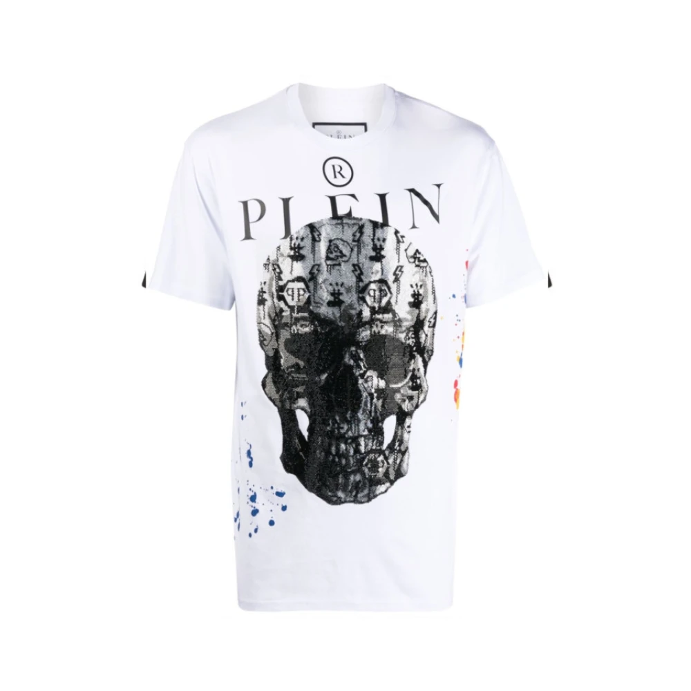 Philipp Plein Schedel T-shirt met Kristallen White Heren