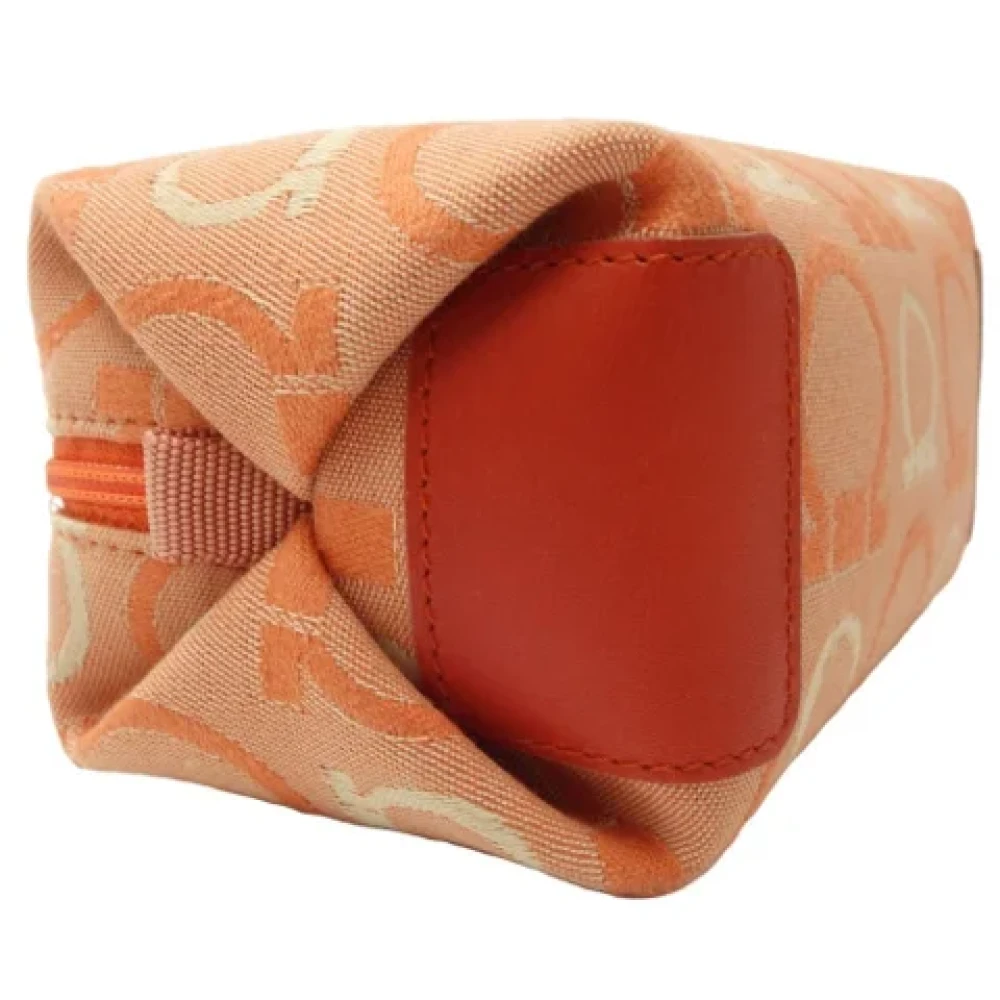 Salvatore Ferragamo Pre-owned Canvas pouches Orange Dames