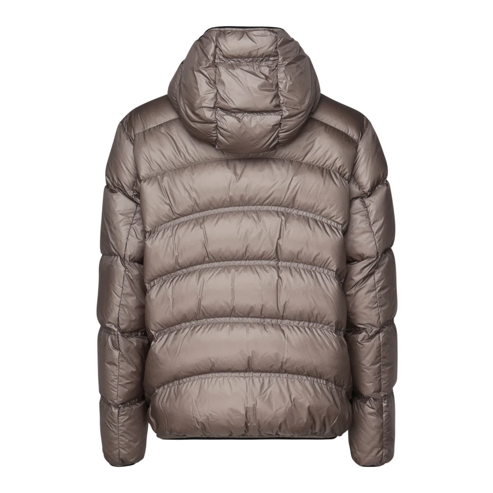 Moncler Beige Ripstop Gewatteerde Jas met Capuchon Beige Heren