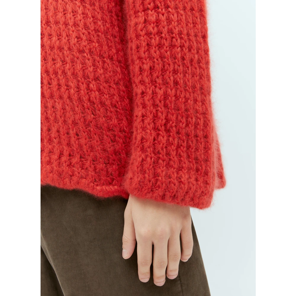 The Row Fuzzy Cashmere Trui Red Heren