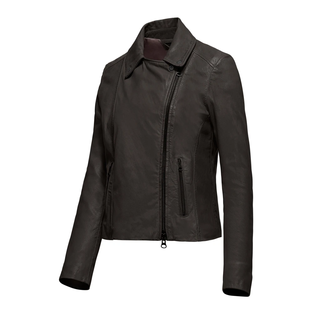 BomBoogie Verweerde Leren Perfecto Jas Brown Dames