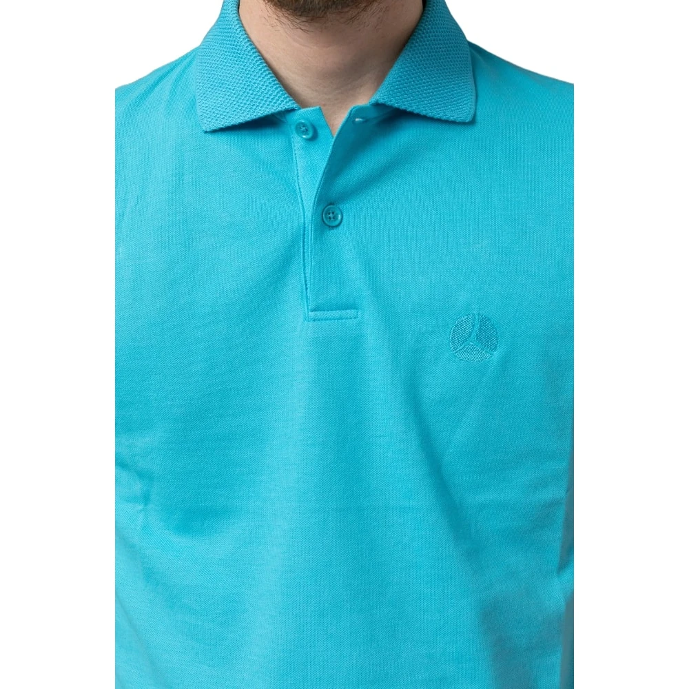 People of Shibuya Polo Korte Mouw Blue Heren