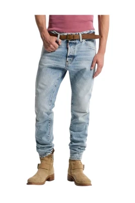 Jeans med vintageeffekt i stretchdenim