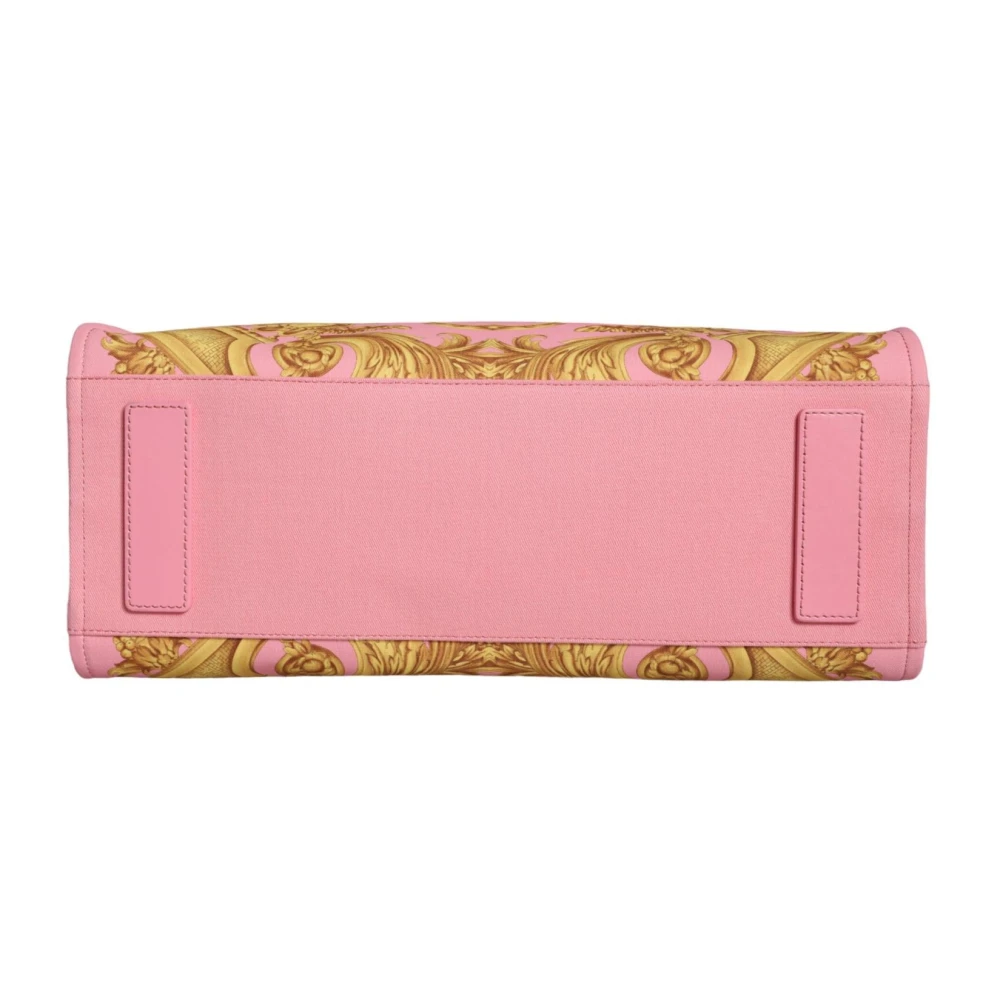 Versace Roze Bedrukte Leren Tote Tas Pink Dames