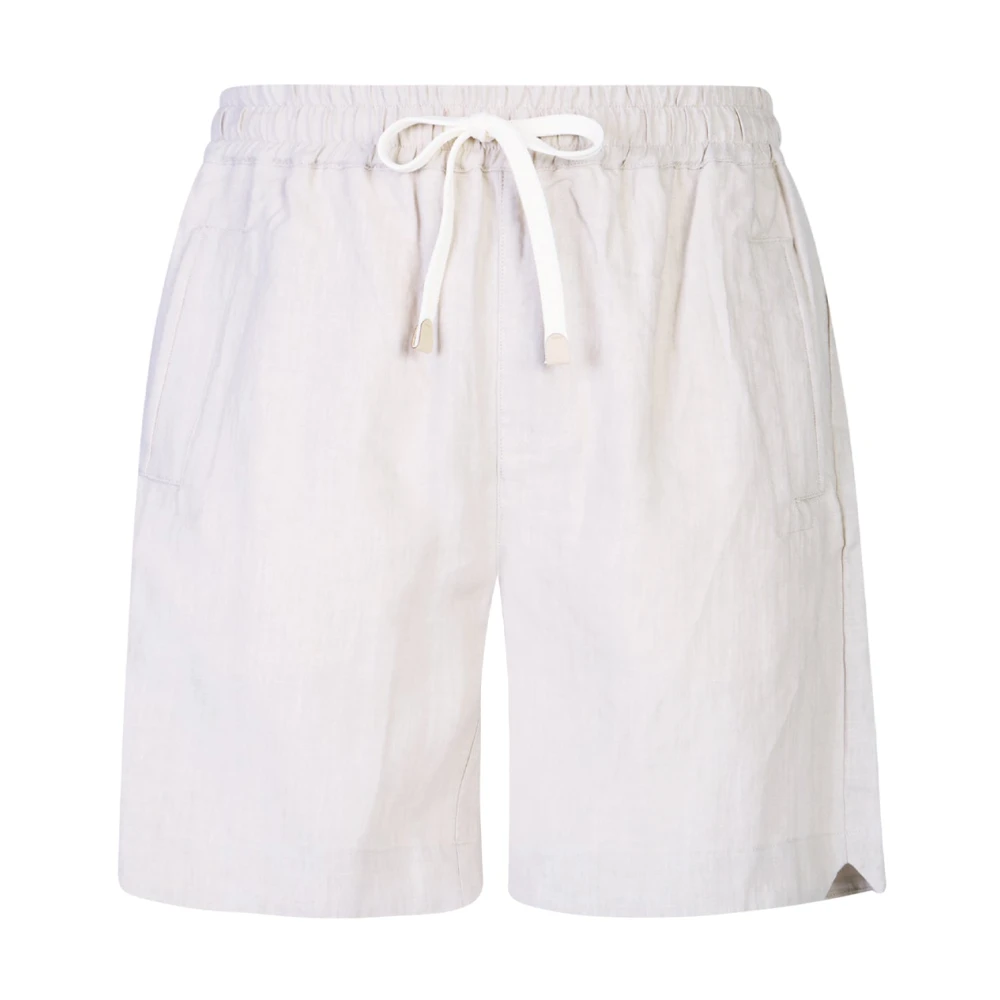 Eleventy Men's White Casual Shorts, W33, Bermuda Athletic