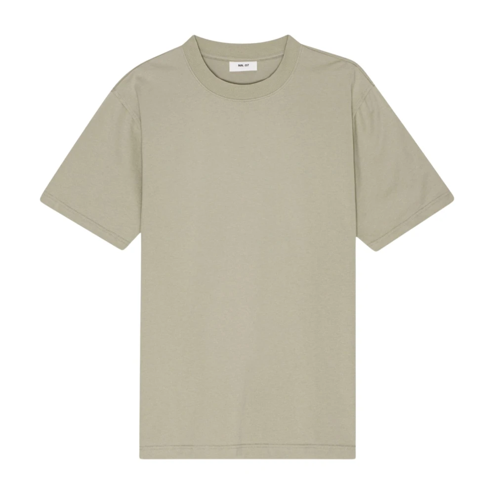 Nn07 Casual Fog T-shirt met Ribdetail Gray Heren
