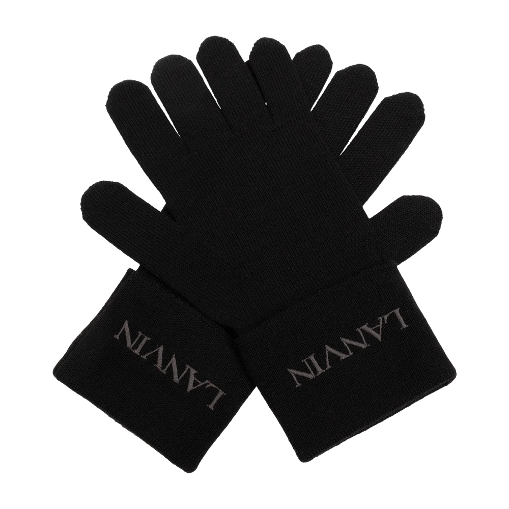Lanvin Wollen handschoenen Black Dames