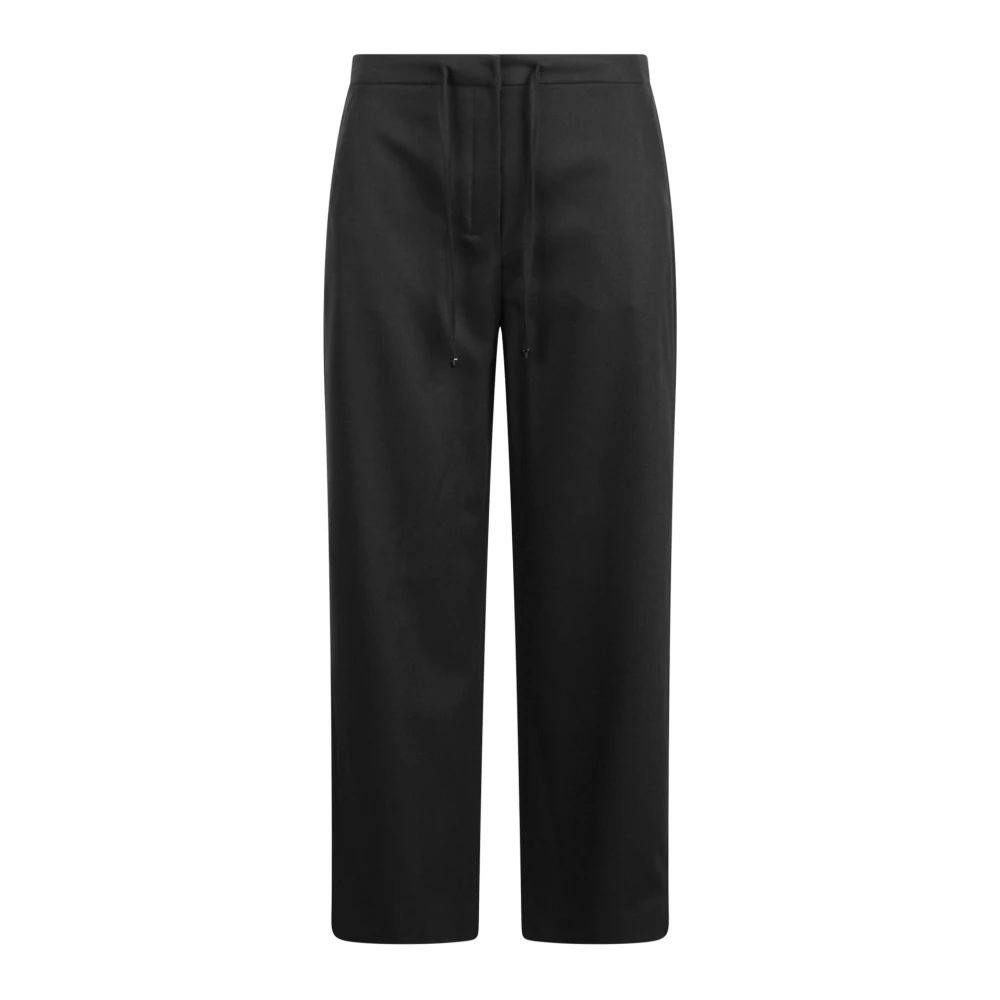 Max Mara Floria Broek Wijde Pasvorm Rechte Snit Black Dames