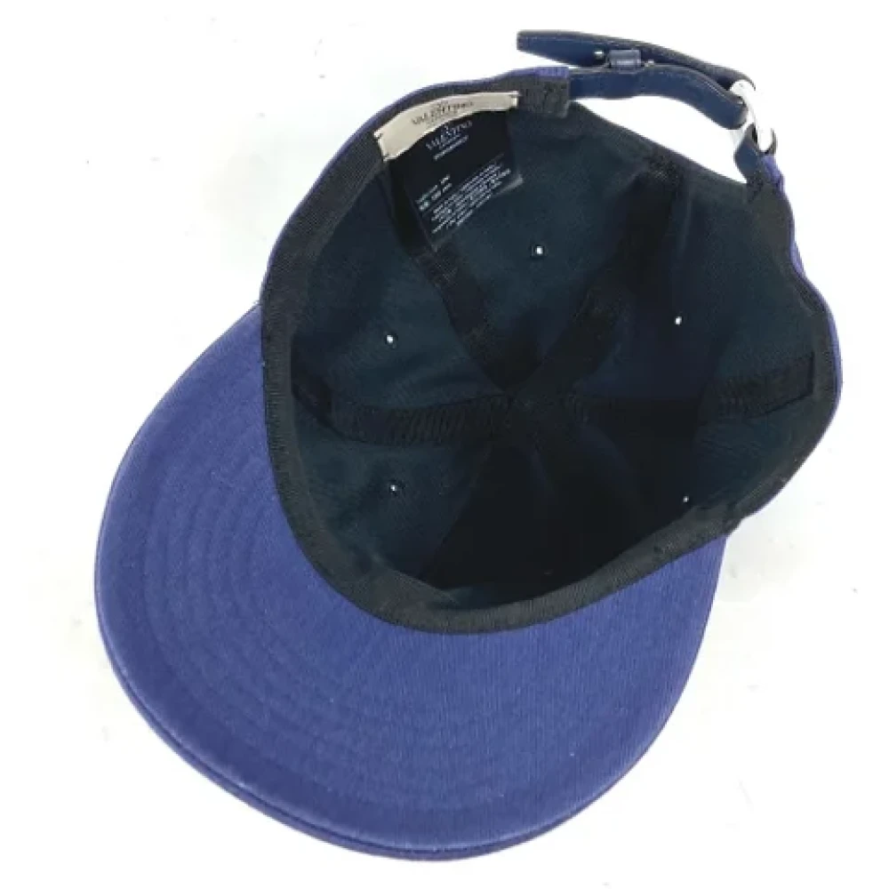 Valentino Vintage Pre-owned Cotton hats Blue Heren