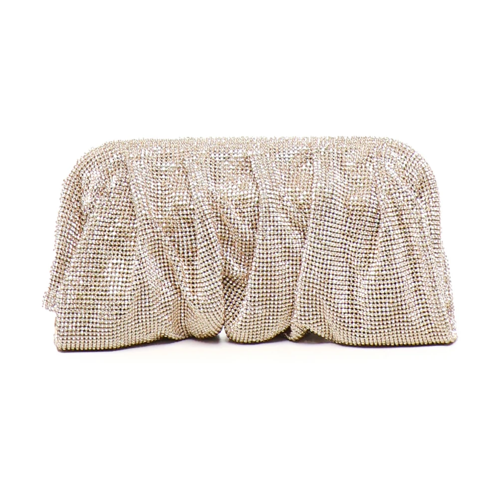 Benedetta Bruzziches Gouden Kristal Mesh Clutch Tas Yellow Dames
