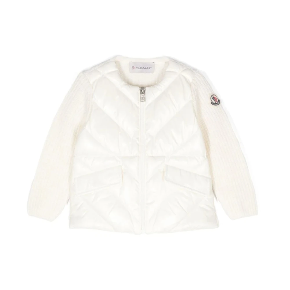 Moncler Barn Dun Cardigan Jacka White, Unisex