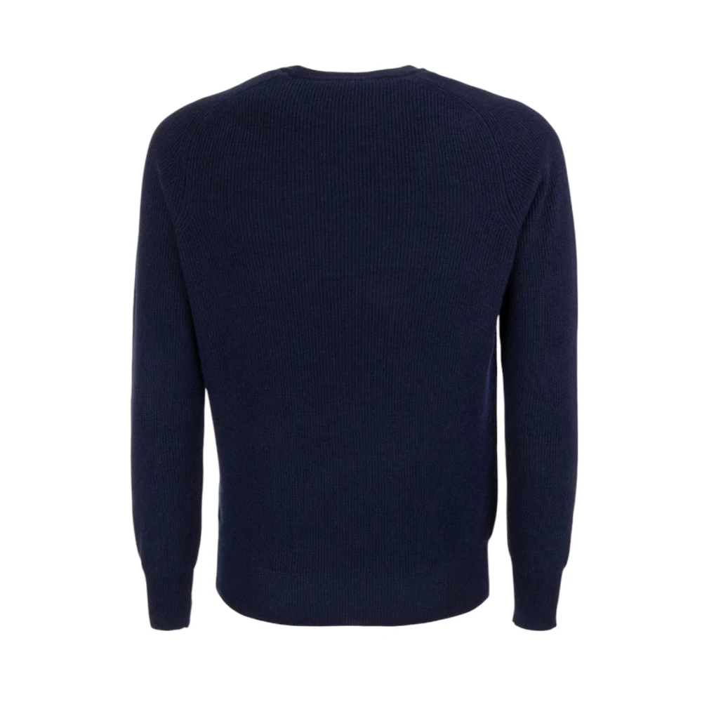 Kangra Wol Kasjmier Blend Trui Blue Heren