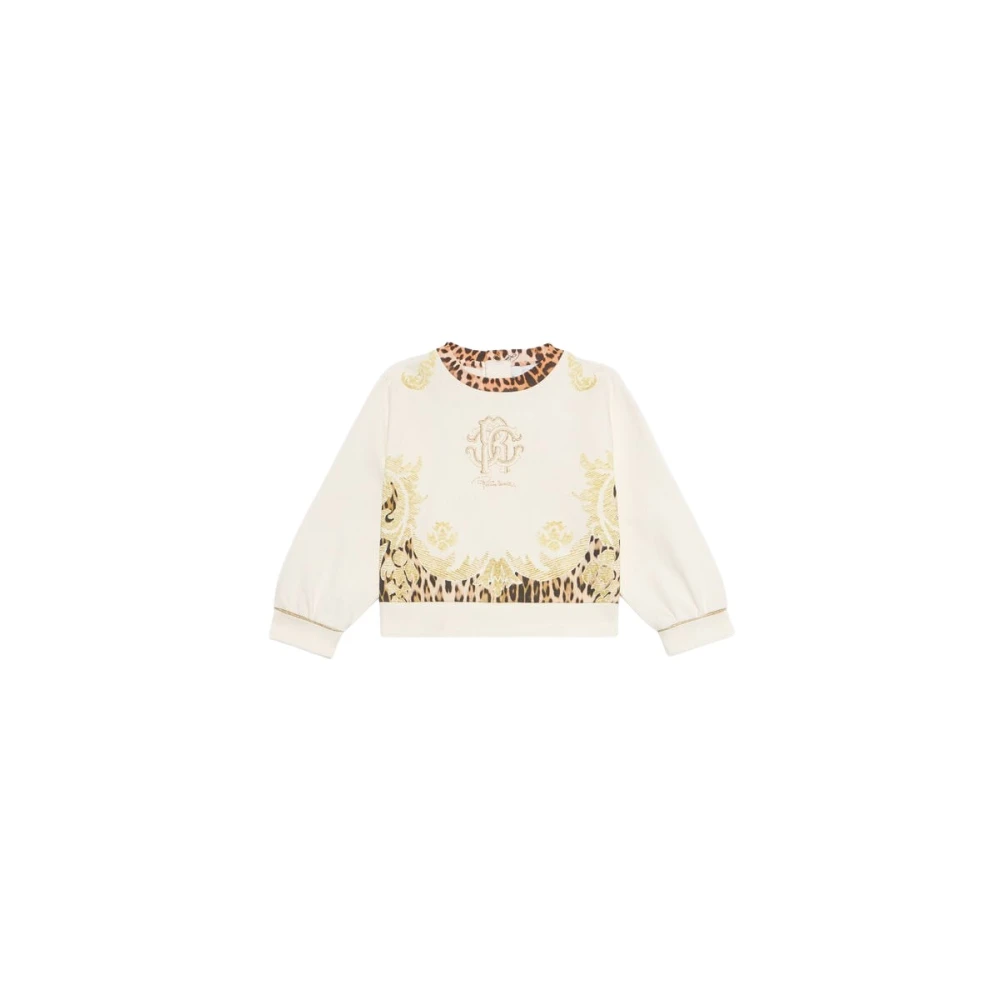 Roberto Cavalli Girls Beige Cotton Embellished Jumper - Kids Sweatshirts - 3 Y - Kids