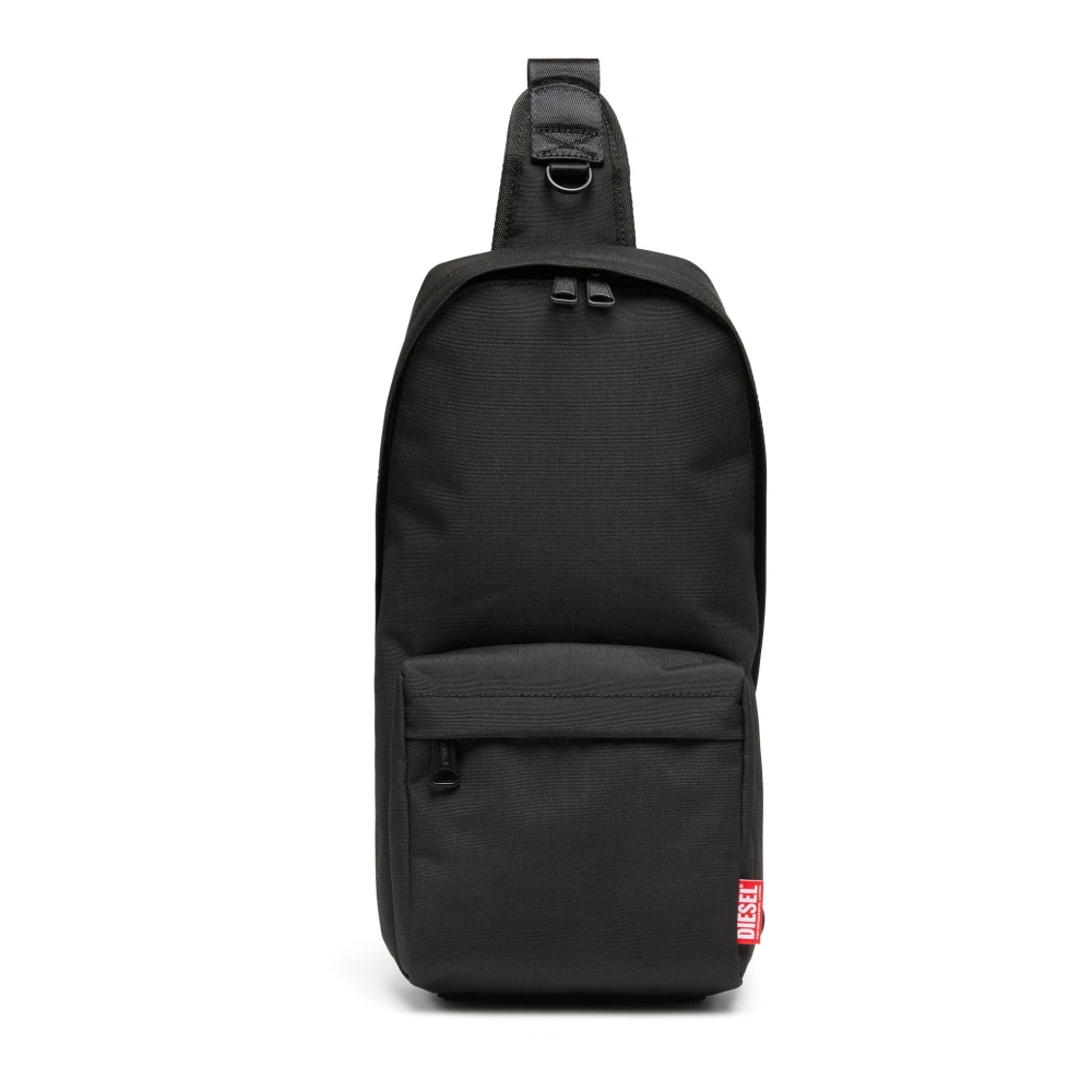 Diesel D-Bsc Sling Bag X Sling backpack in heavy-duty shell Black Unisex