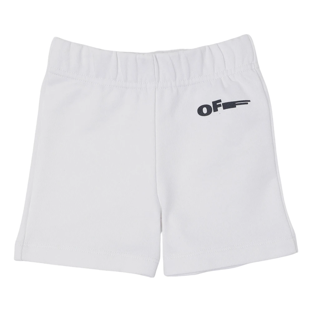 Off White Unisex Kids White Off Shorts, 2 Y, Baby Type Sweatshorts