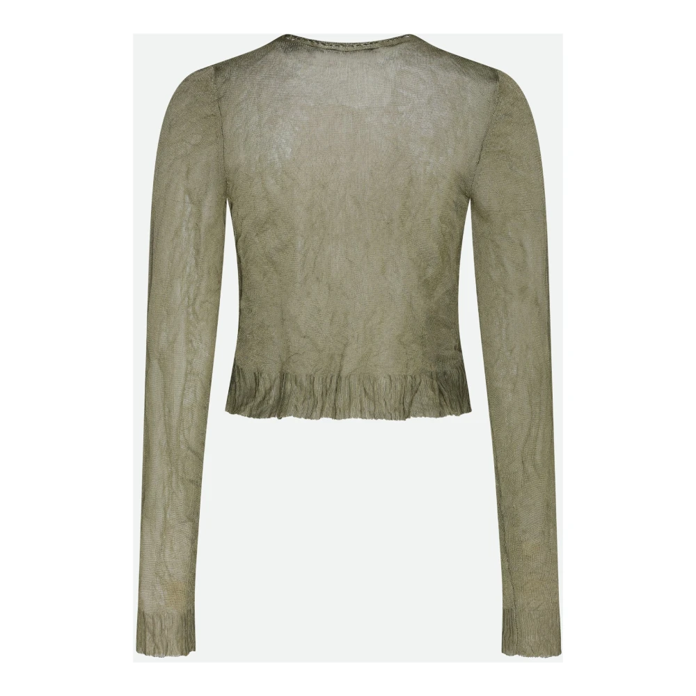 SPORTMAX Groene Cardigan met Transparante Details Green Dames