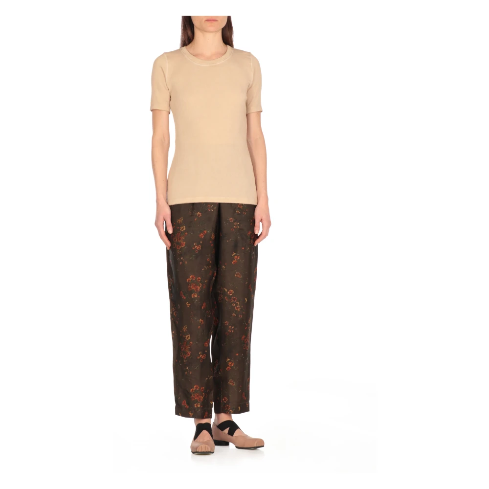 UMA Wang Geribbelde Crewneck Top voor Vrouwen Beige Dames
