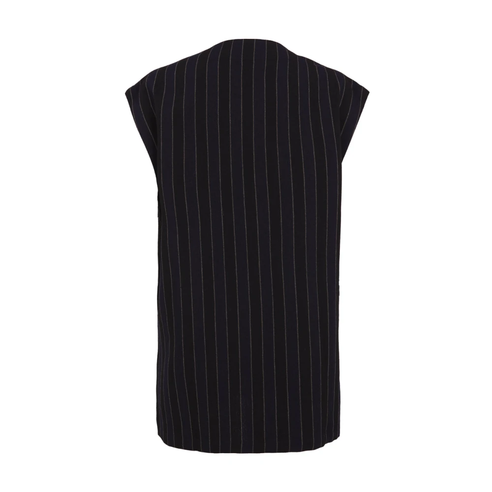 Cortana Gestreepte linnen en virgin wool vest Multicolor Dames