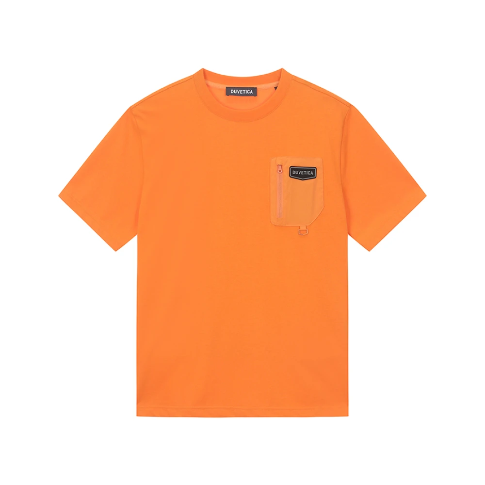 Duvetica Oranje Vrijetijds T-shirt met Voorzak Orange Heren